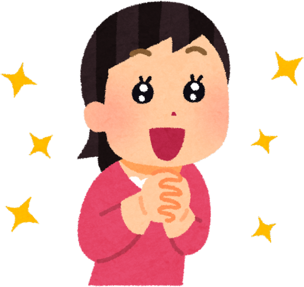 Illustration of Excited Woman with Sparkling Eyes